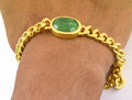 12 Ct Emerald Stone Men Bracelet in Ashtadhatu Metal - ZeeDiamonds