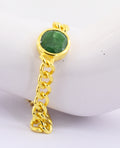 12 Ct Emerald Stone Men Bracelet in Ashtadhatu Metal - ZeeDiamonds