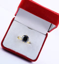 4 Cts Round Shape Black Diamond Ring with White Diamonds Accents, Great Design - ZeeDiamonds