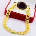 12 Ct Ruby Gemstone Bracelet In Yellow Panchdhatu Finish For Men's - ZeeDiamonds