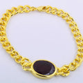 12 Ct Ruby Gemstone Bracelet In Yellow Panchdhatu Finish For Men's - ZeeDiamonds