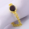 12 Ct Ruby Gemstone Bracelet In Yellow Panchdhatu Finish For Men's - ZeeDiamonds