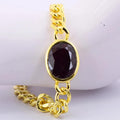 12 Ct Ruby Gemstone Bracelet In Yellow Panchdhatu Finish For Men's - ZeeDiamonds
