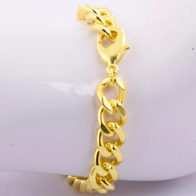12 Ct Ruby Gemstone Bracelet In Yellow Panchdhatu Finish For Men's - ZeeDiamonds