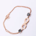 2.68 Ct Black Diamond Infinite Bracelet In Rose Gold, For Wedding, Gift - ZeeDiamonds