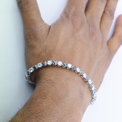 11.4 Cts Black Diamond Beads & Zircon Diamond Beautiful Bracelet For Unisex - ZeeDiamonds