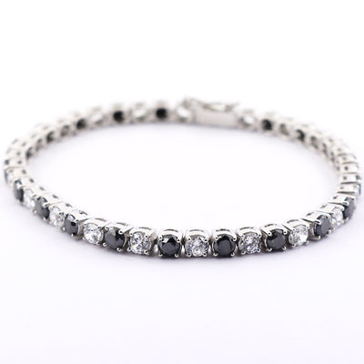 11.4 Cts Black Diamond Beads & Zircon Diamond Beautiful Bracelet For Unisex - ZeeDiamonds