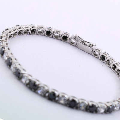 11.4 Cts Black Diamond Beads & Zircon Diamond Beautiful Bracelet For Unisex - ZeeDiamonds