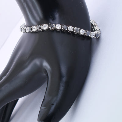 11.4 Cts Black Diamond Beads & Zircon Diamond Beautiful Bracelet For Unisex - ZeeDiamonds