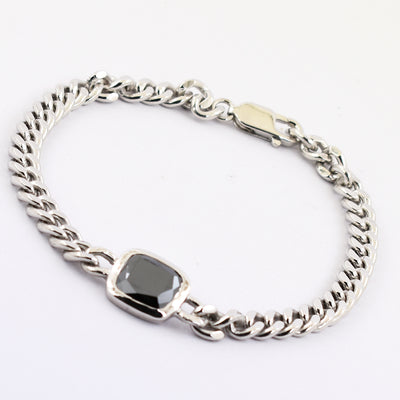 3.08 Cts AAA Quality, Black Diamond Designer Bracelet In Sterling Silver - ZeeDiamonds