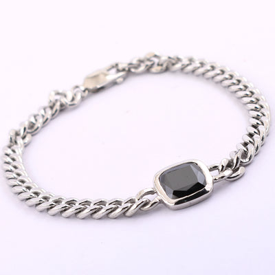 3.08 Cts AAA Quality, Black Diamond Designer Bracelet In Sterling Silver - ZeeDiamonds