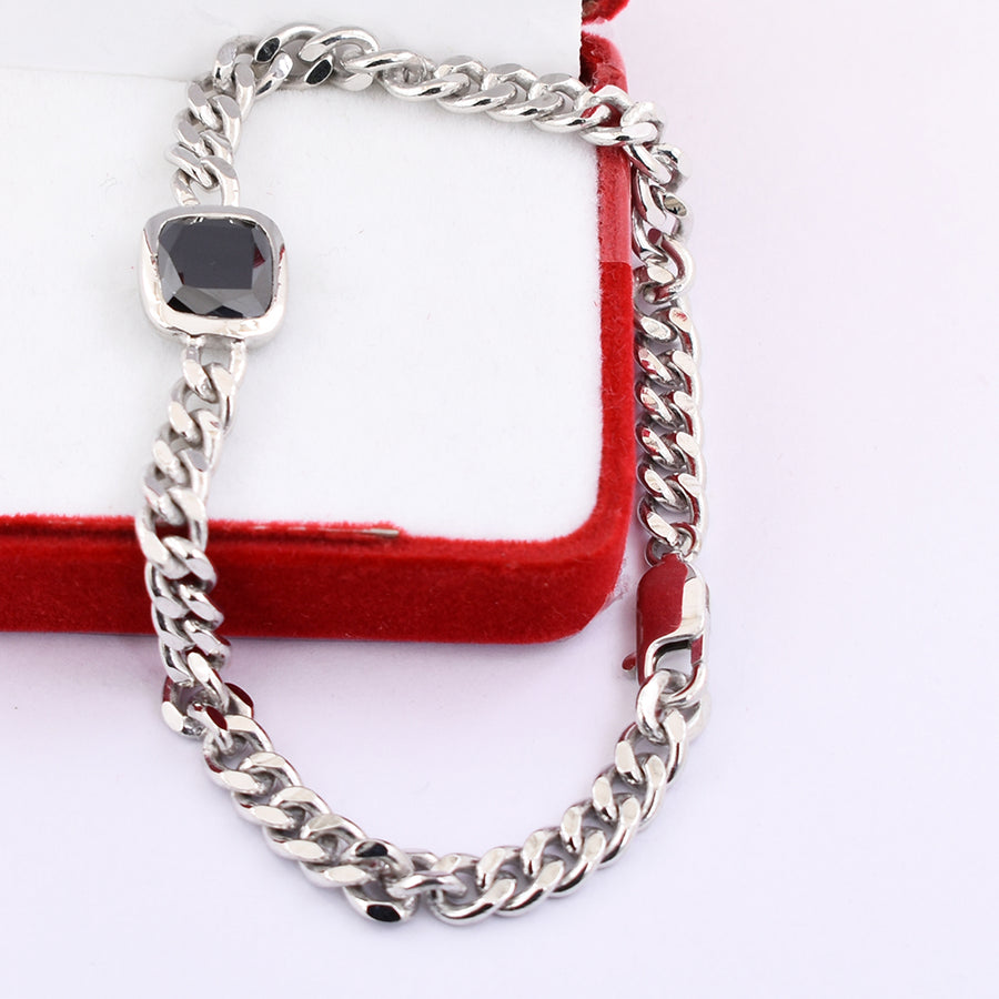 3.08 Cts AAA Quality, Black Diamond Designer Bracelet In Sterling Silver - ZeeDiamonds
