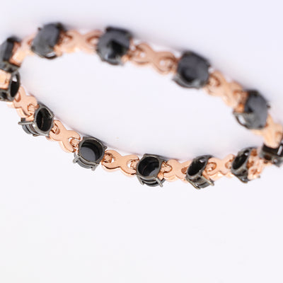 12. 8 Cts Certified Black Diamond Bracelet In Rose Gold, Women & Men's Jewelry - ZeeDiamonds