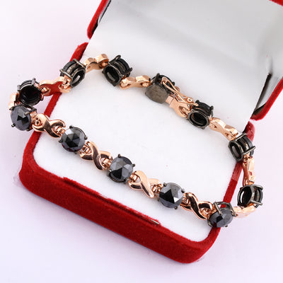 12. 8 Cts Certified Black Diamond Bracelet In Rose Gold, Women & Men's Jewelry - ZeeDiamonds