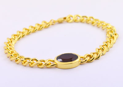 10 Ct Certified Oval Faceted Garnet Gemstone Bracelet - ZeeDiamonds