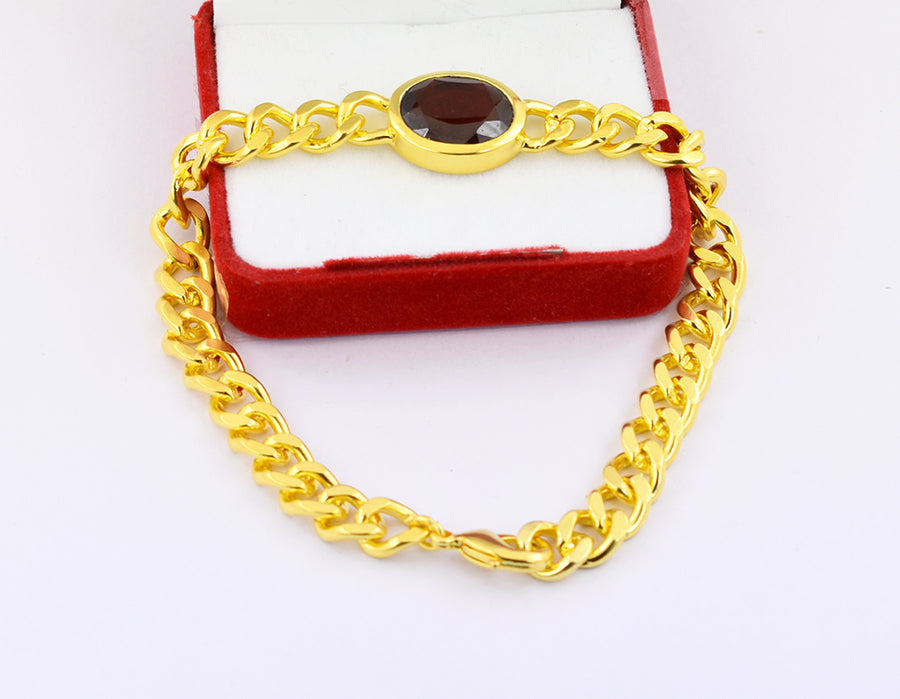 10 Ct Certified Oval Faceted Garnet Gemstone Bracelet - ZeeDiamonds