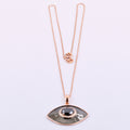 3 Ct, Certified Black Diamond Chain Pendant, Evil Eye Pendent - ZeeDiamonds