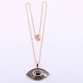 3 Ct, Certified Black Diamond Chain Pendant, Evil Eye Pendent - ZeeDiamonds