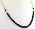 4-5 mm Blue Sapphire & Emerald Gemstone Beads Necklace In 925 Silver Clasp - ZeeDiamonds