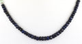 4-5 mm Blue Sapphire & Emerald Gemstone Beads Necklace In 925 Silver Clasp - ZeeDiamonds