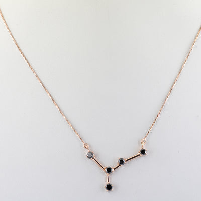 AAA 0.70 Ct Black Diamond, Zodiac Necklace,Astrology Necklace,Birthstone Jewelry - ZeeDiamonds