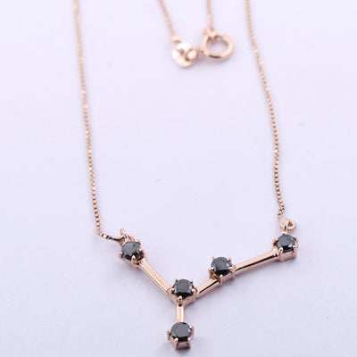 AAA 0.70 Ct Black Diamond, Zodiac Necklace,Astrology Necklace,Birthstone Jewelry - ZeeDiamonds