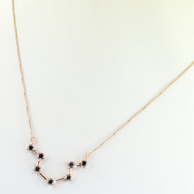 AAA 0.70 Ct Black Diamond, Zodiac Necklace,Astrology Necklace,Birthstone Jewelry - ZeeDiamonds