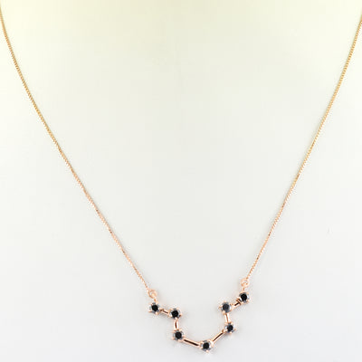 AAA 0.70 Ct Black Diamond, Zodiac Necklace,Astrology Necklace,Birthstone Jewelry - ZeeDiamonds