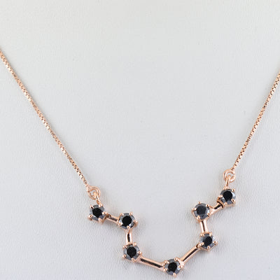 AAA 0.70 Ct Black Diamond, Zodiac Necklace,Astrology Necklace,Birthstone Jewelry - ZeeDiamonds