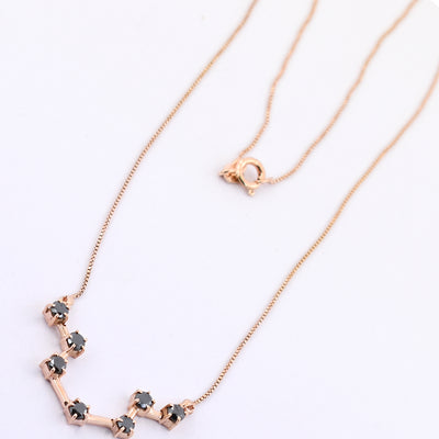 AAA 0.70 Ct Black Diamond, Zodiac Necklace,Astrology Necklace,Birthstone Jewelry - ZeeDiamonds