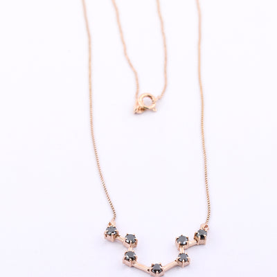 AAA 0.70 Ct Black Diamond, Zodiac Necklace,Astrology Necklace,Birthstone Jewelry - ZeeDiamonds