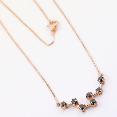 AAA 0.80 Ct Black Diamond, Pisces Necklace, Pisces Pendant,Gift Idea, Birthstone - ZeeDiamonds