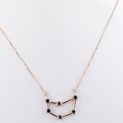 AAA 0.60 Ct Black Diamond, Capricorn Necklace, Bridesmaid Gift, Zodiac Jewelry - ZeeDiamonds