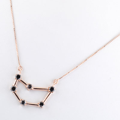 AAA 0.60 Ct Black Diamond, Capricorn Necklace, Bridesmaid Gift, Zodiac Jewelry - ZeeDiamonds