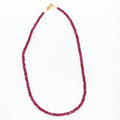 3.5 mm Ruby Gemstone Necklace In Yellow Gold Clasp - ZeeDiamonds