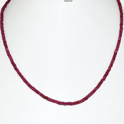 3.5 mm Ruby Gemstone Necklace In Yellow Gold Clasp - ZeeDiamonds