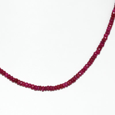 3.5 mm Ruby Gemstone Necklace In Yellow Gold Clasp - ZeeDiamonds