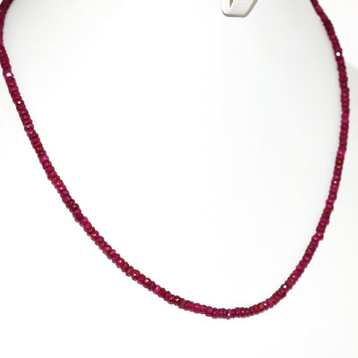 3.5 mm Ruby Gemstone Necklace In Yellow Gold Clasp - ZeeDiamonds