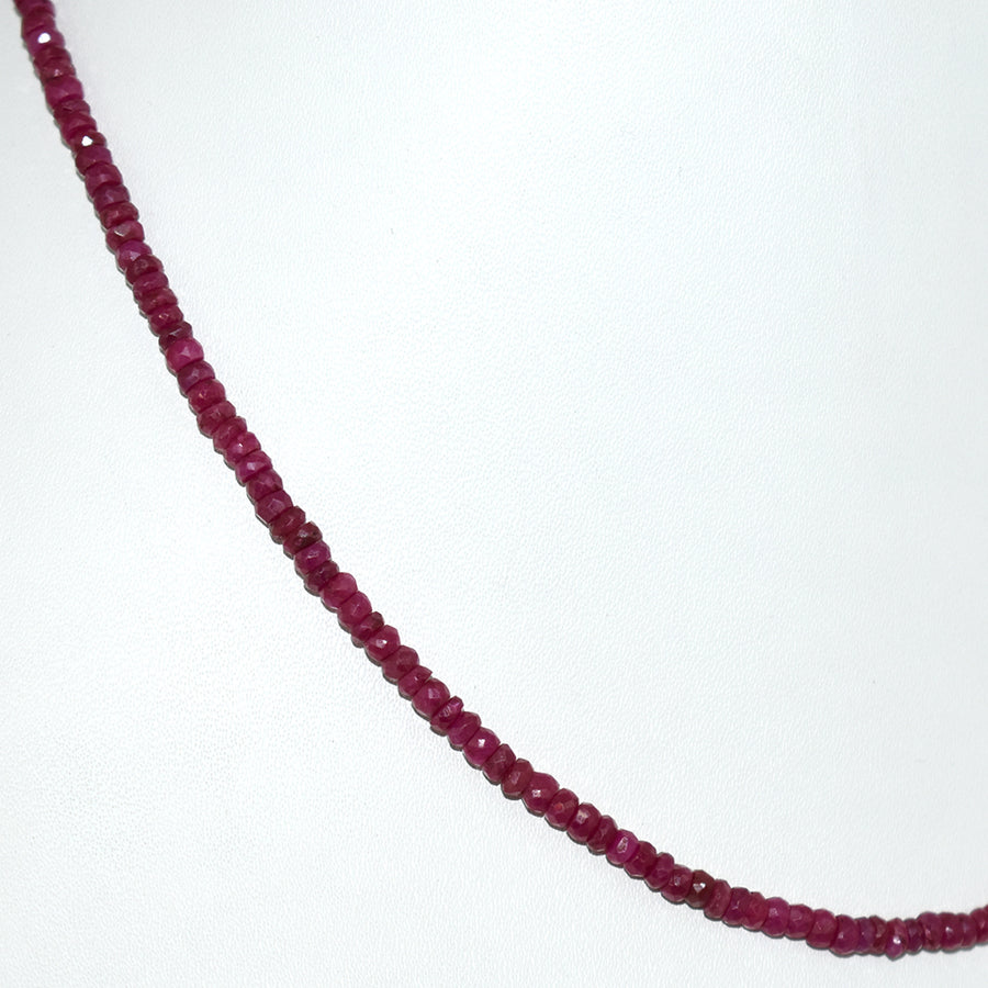 3.5 mm Ruby Gemstone Necklace In Yellow Gold Clasp - ZeeDiamonds