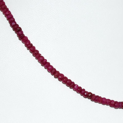 3.5 mm Ruby Gemstone Necklace In Yellow Gold Clasp - ZeeDiamonds