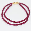 3.5 mm Ruby Gemstone Necklace In Yellow Gold Clasp - ZeeDiamonds