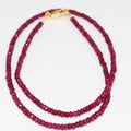 3.5 mm Ruby Gemstone Necklace In Yellow Gold Clasp - ZeeDiamonds