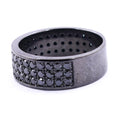 Black Diamond Band Ring In Great Shine, Latest Design. Elegant Pave Setting.Certified Diamonds. - ZeeDiamonds