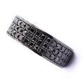 Black Diamond Band Ring In Great Shine, Latest Design. Elegant Pave Setting.Certified Diamonds. - ZeeDiamonds