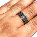 Black Diamond Band Ring In Great Shine, Latest Design. Elegant Pave Setting.Certified Diamonds. - ZeeDiamonds