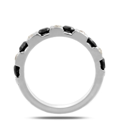 100% Certified Black Diamond Band Ring with Diamond Accents - ZeeDiamonds