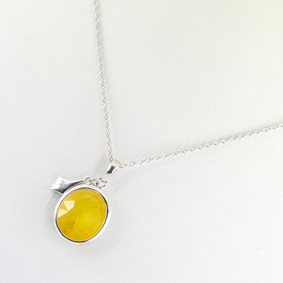 Certified Pukhraj Gemstone Pendant, Birthstone Jewelry, Yellow Sapphire Astrology Pendant - ZeeDiamonds