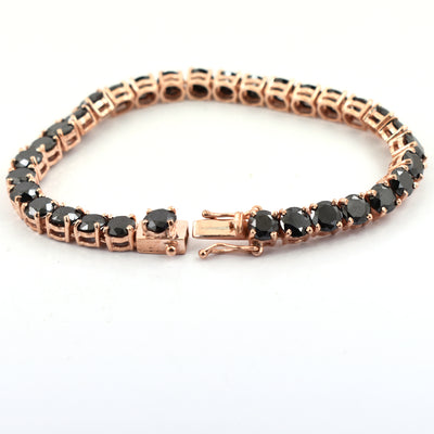 35 Cts Black Diamond Tennis Fancy Bracelet In Rose Gold - ZeeDiamonds