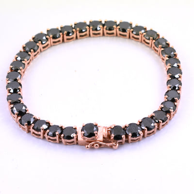 35 Cts Black Diamond Tennis Fancy Bracelet In Rose Gold - ZeeDiamonds