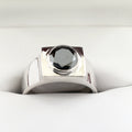 1.5 Ct Certified Round Cut Black Diamond Ring in Silver - ZeeDiamonds